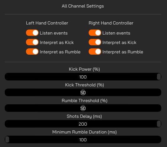 companion app steamvr advanced all channel settings